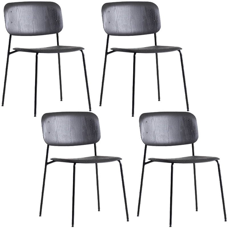Industrial Style Metal Chair Dining Open Back Armless Chairs for Kitchen Black 4 Piece Set Clearhalo 'Dining Chairs' 'Dining Tables & Seating' 'dining_chair' 'furn' 'furn_dining_chair' 'Furniture' 'furniture_dining_chair' 'Kitchen & Dining Furniture' 4877410