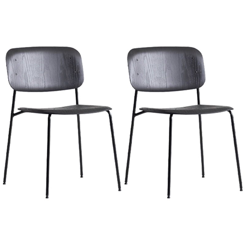 Industrial Style Metal Chair Dining Open Back Armless Chairs for Kitchen Black 2 Piece Set Clearhalo 'Dining Chairs' 'Dining Tables & Seating' 'dining_chair' 'furn' 'furn_dining_chair' 'Furniture' 'furniture_dining_chair' 'Kitchen & Dining Furniture' 4877413