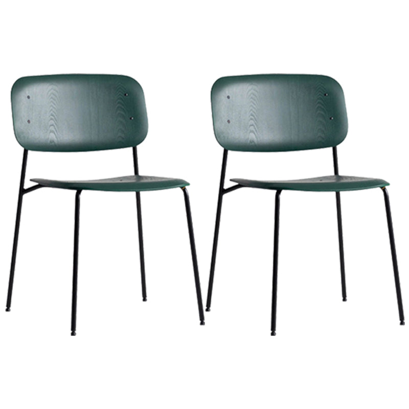 Industrial Style Metal Chair Dining Open Back Armless Chairs for Kitchen Green 2 Piece Set Clearhalo 'Dining Chairs' 'Dining Tables & Seating' 'dining_chair' 'furn' 'furn_dining_chair' 'Furniture' 'furniture_dining_chair' 'Kitchen & Dining Furniture' 4877419