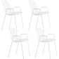 Industrial Style Metal Chair Dining Armless Chairs for Kitchen White 4 Piece Set Clearhalo 'Dining Chairs' 'Dining Tables & Seating' 'dining_chair' 'furn' 'furn_dining_chair' 'Furniture' 'furniture_dining_chair' 'Kitchen & Dining Furniture' 4877429