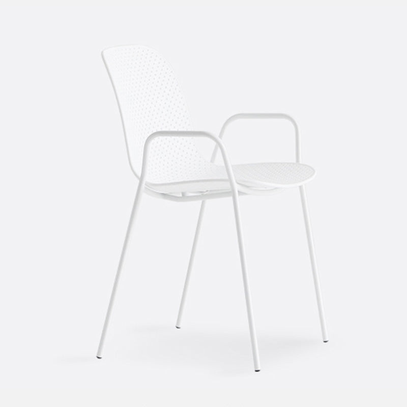 Industrial Style Metal Chair Dining Armless Chairs for Kitchen White 1 Piece Clearhalo 'Dining Chairs' 'Dining Tables & Seating' 'dining_chair' 'furn' 'furn_dining_chair' 'Furniture' 'furniture_dining_chair' 'Kitchen & Dining Furniture' 4877431