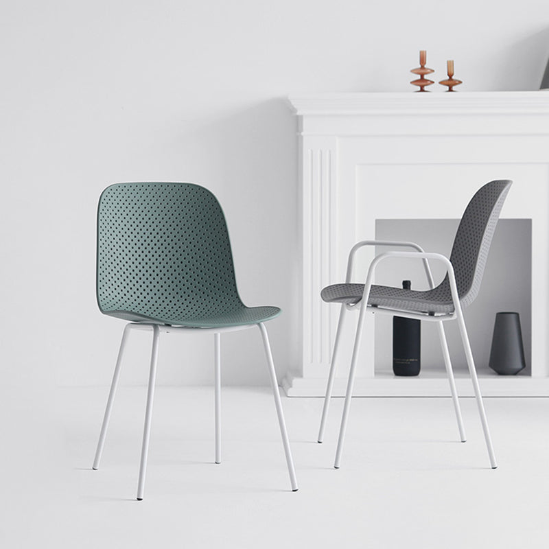 Industrial Style Metal Chair Dining Armless Chairs for Kitchen Clearhalo 'Dining Chairs' 'Dining Tables & Seating' 'dining_chair' 'furn' 'furn_dining_chair' 'Furniture' 'furniture_dining_chair' 'Kitchen & Dining Furniture' 4877432