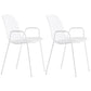 Industrial Style Metal Chair Dining Armless Chairs for Kitchen White 2 Piece Set Clearhalo 'Dining Chairs' 'Dining Tables & Seating' 'dining_chair' 'furn' 'furn_dining_chair' 'Furniture' 'furniture_dining_chair' 'Kitchen & Dining Furniture' 4877433