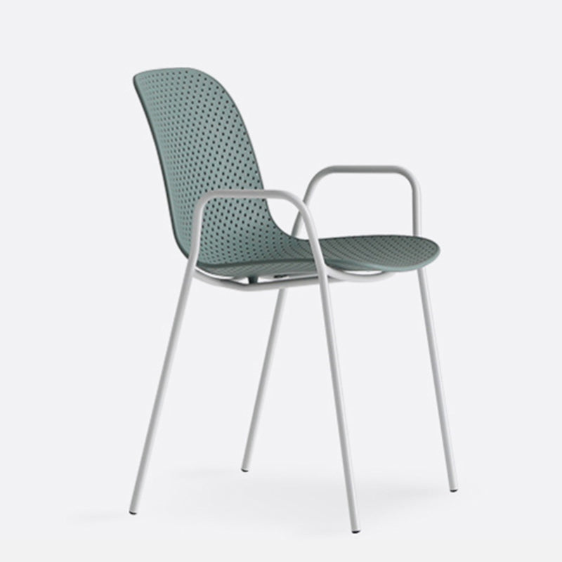 Industrial Style Metal Chair Dining Armless Chairs for Kitchen Green 1 Piece Clearhalo 'Dining Chairs' 'Dining Tables & Seating' 'dining_chair' 'furn' 'furn_dining_chair' 'Furniture' 'furniture_dining_chair' 'Kitchen & Dining Furniture' 4877442