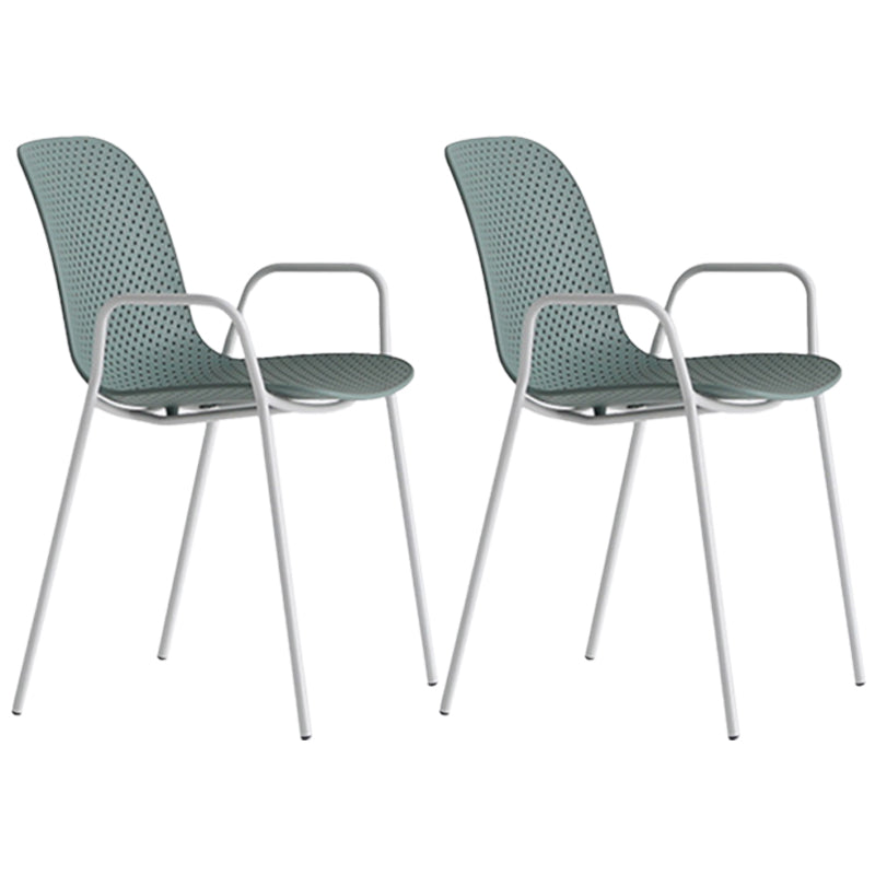 Industrial Style Metal Chair Dining Armless Chairs for Kitchen Green 2 Piece Set Clearhalo 'Dining Chairs' 'Dining Tables & Seating' 'dining_chair' 'furn' 'furn_dining_chair' 'Furniture' 'furniture_dining_chair' 'Kitchen & Dining Furniture' 4877445
