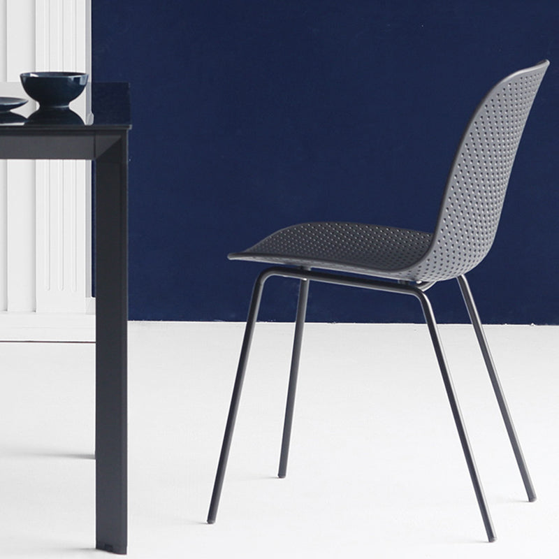 Industrial Style Metal Chair Dining Armless Chairs for Kitchen Clearhalo 'Dining Chairs' 'Dining Tables & Seating' 'dining_chair' 'furn' 'furn_dining_chair' 'Furniture' 'furniture_dining_chair' 'Kitchen & Dining Furniture' 4877449