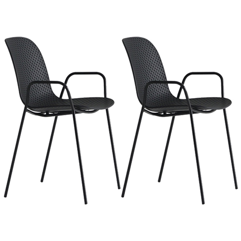 Industrial Style Metal Chair Dining Armless Chairs for Kitchen Black 2 Piece Set Clearhalo 'Dining Chairs' 'Dining Tables & Seating' 'dining_chair' 'furn' 'furn_dining_chair' 'Furniture' 'furniture_dining_chair' 'Kitchen & Dining Furniture' 4877450