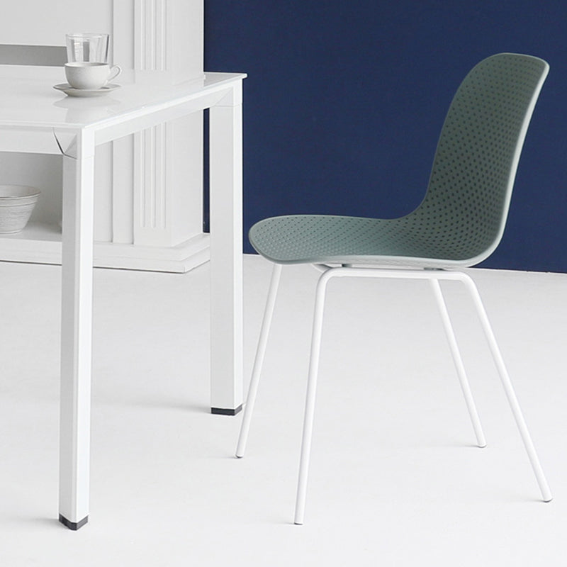 Industrial Style Metal Chair Dining Armless Chairs for Kitchen Clearhalo 'Dining Chairs' 'Dining Tables & Seating' 'dining_chair' 'furn' 'furn_dining_chair' 'Furniture' 'furniture_dining_chair' 'Kitchen & Dining Furniture' 4877451