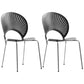 Industrial Style Metal Chair Dining Armless Open Back Chairs for Kitchen Black 2 Piece Set Clearhalo 'Dining Chairs' 'Dining Tables & Seating' 'dining_chair' 'furn' 'furn_dining_chair' 'Furniture' 'furniture_dining_chair' 'Kitchen & Dining Furniture' 4877459