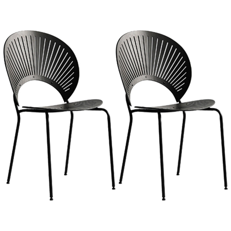 Industrial Style Metal Chair Dining Armless Open Back Chairs for Kitchen Grey 2 Piece Set Clearhalo 'Dining Chairs' 'Dining Tables & Seating' 'dining_chair' 'furn' 'furn_dining_chair' 'Furniture' 'furniture_dining_chair' 'Kitchen & Dining Furniture' 4877464