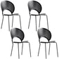 Industrial Style Metal Chair Dining Armless Open Back Chairs for Kitchen Gloss Black 4 Piece Set Clearhalo 'Dining Chairs' 'Dining Tables & Seating' 'dining_chair' 'furn' 'furn_dining_chair' 'Furniture' 'furniture_dining_chair' 'Kitchen & Dining Furniture' 4877466