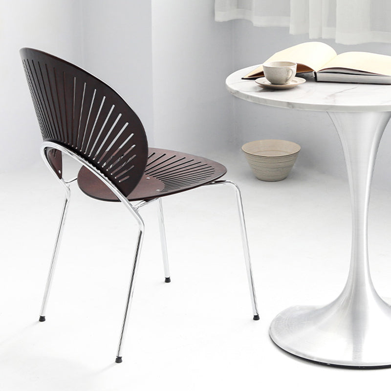 Industrial Style Metal Chair Dining Armless Open Back Chairs for Kitchen Clearhalo 'Dining Chairs' 'Dining Tables & Seating' 'dining_chair' 'furn' 'furn_dining_chair' 'Furniture' 'furniture_dining_chair' 'Kitchen & Dining Furniture' 4877473