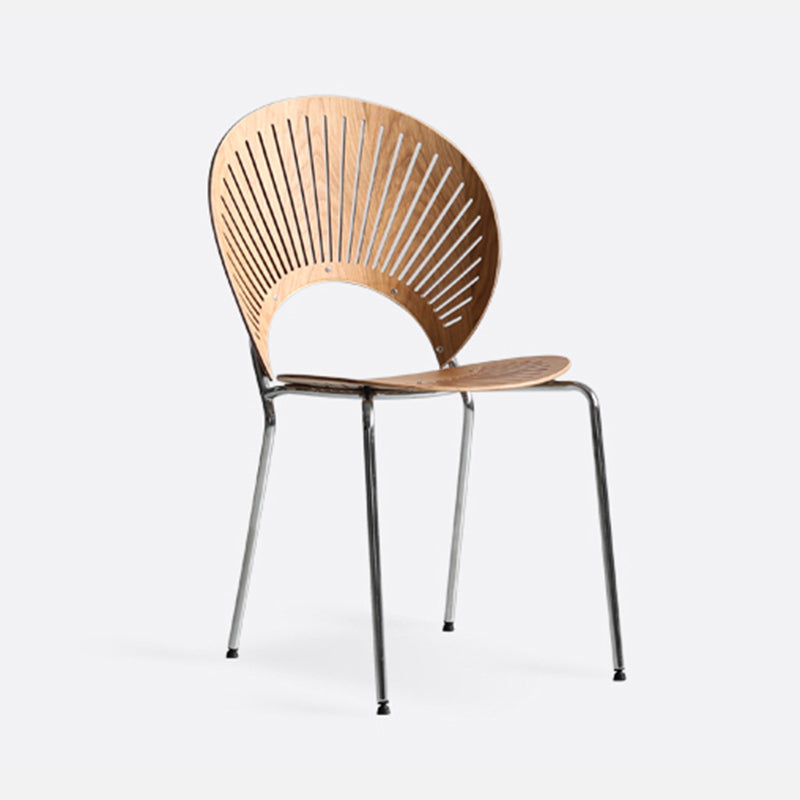 Industrial Style Metal Chair Dining Armless Open Back Chairs for Kitchen Wood 1 Piece Clearhalo 'Dining Chairs' 'Dining Tables & Seating' 'dining_chair' 'furn' 'furn_dining_chair' 'Furniture' 'furniture_dining_chair' 'Kitchen & Dining Furniture' 4877475