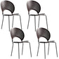 Industrial Style Metal Chair Dining Armless Open Back Chairs for Kitchen Walnut 4 Piece Set Clearhalo 'Dining Chairs' 'Dining Tables & Seating' 'dining_chair' 'furn' 'furn_dining_chair' 'Furniture' 'furniture_dining_chair' 'Kitchen & Dining Furniture' 4877478