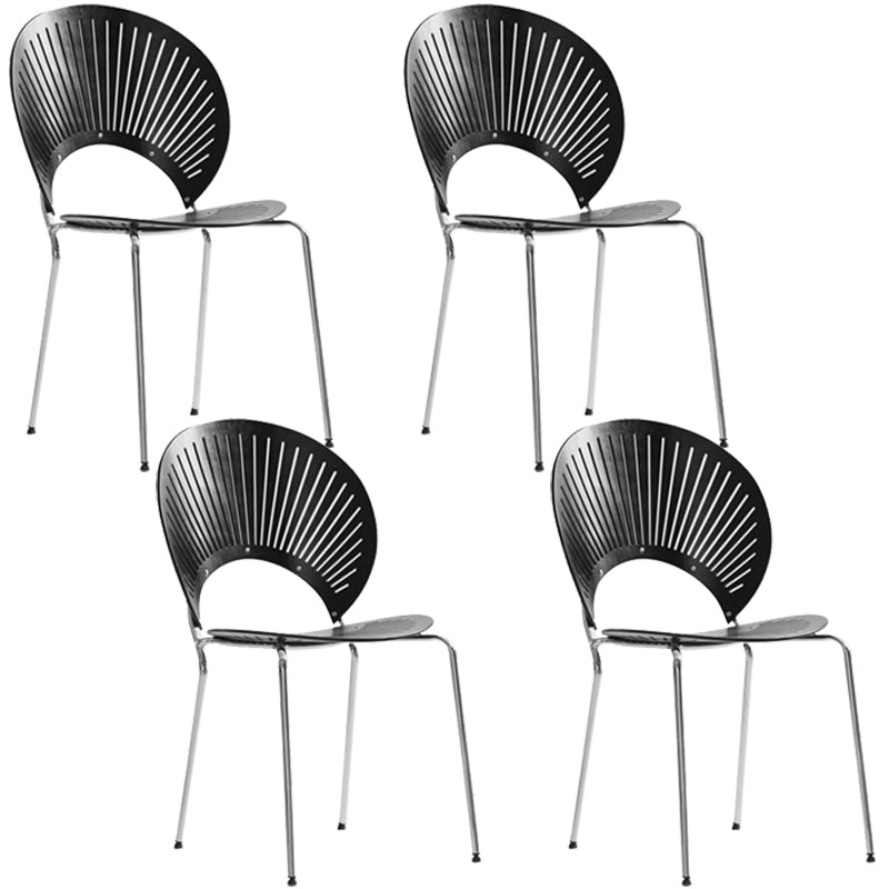 Industrial Style Metal Chair Dining Armless Open Back Chairs for Kitchen Light Gray 4 Piece Set Clearhalo 'Dining Chairs' 'Dining Tables & Seating' 'dining_chair' 'furn' 'furn_dining_chair' 'Furniture' 'furniture_dining_chair' 'Kitchen & Dining Furniture' 4877483