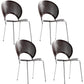 Industrial Style Metal Chair Dining Armless Open Back Chairs for Kitchen Walnut-Grey 4 Piece Set Clearhalo 'Dining Chairs' 'Dining Tables & Seating' 'dining_chair' 'furn' 'furn_dining_chair' 'Furniture' 'furniture_dining_chair' 'Kitchen & Dining Furniture' 4877489