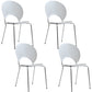 Industrial Style Metal Chair Dining Armless Open Back Chairs for Kitchen White 4 Piece Set Clearhalo 'Dining Chairs' 'Dining Tables & Seating' 'dining_chair' 'furn' 'furn_dining_chair' 'Furniture' 'furniture_dining_chair' 'Kitchen & Dining Furniture' 4877492