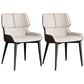Modern Design Faux Leather Dining Chairs Wingback Parsons Chair Off-White 2 Piece Set Clearhalo 'Dining Chairs' 'Dining Tables & Seating' 'dining_chair' 'furn' 'furn_dining_chair' 'Furniture' 'furniture_dining_chair' 'Kitchen & Dining Furniture' 4877497