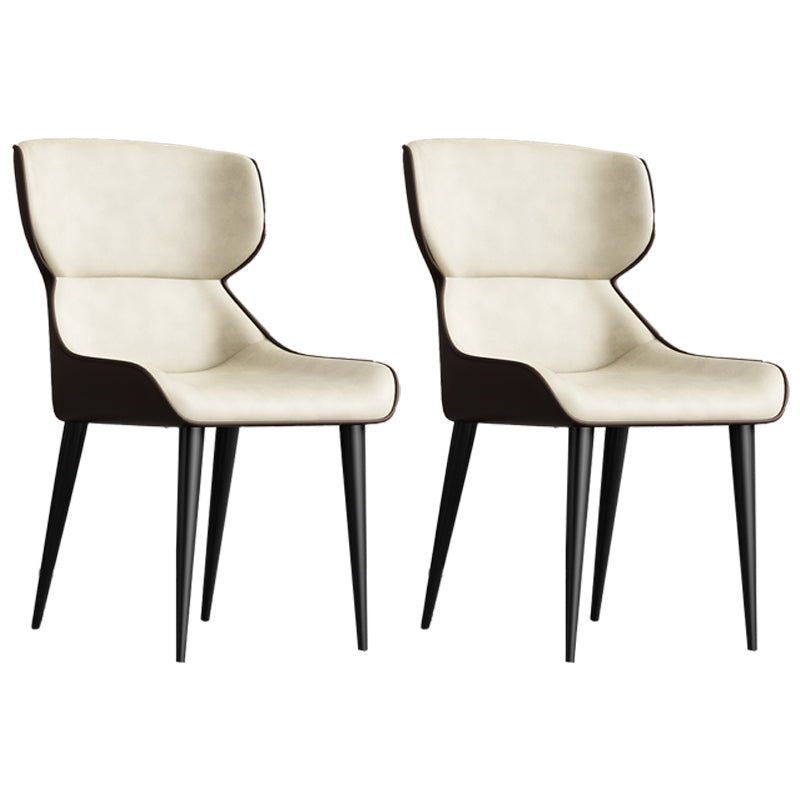 Modern Design Faux Leather Dining Chairs Wingback Parsons Chair White 2 Piece Set Clearhalo 'Dining Chairs' 'Dining Tables & Seating' 'dining_chair' 'furn' 'furn_dining_chair' 'Furniture' 'furniture_dining_chair' 'Kitchen & Dining Furniture' 4877499
