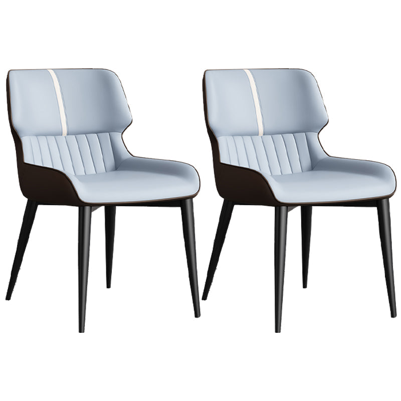 Modern Design Faux Leather Dining Chairs Wingback Parsons Chair Light Blue 2 Piece Set Clearhalo 'Dining Chairs' 'Dining Tables & Seating' 'dining_chair' 'furn' 'furn_dining_chair' 'Furniture' 'furniture_dining_chair' 'Kitchen & Dining Furniture' 4877500