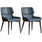 Modern Design Faux Leather Dining Chairs Wingback Parsons Chair Dark Blue 2 Piece Set Clearhalo 'Dining Chairs' 'Dining Tables & Seating' 'dining_chair' 'furn' 'furn_dining_chair' 'Furniture' 'furniture_dining_chair' 'Kitchen & Dining Furniture' 4877503