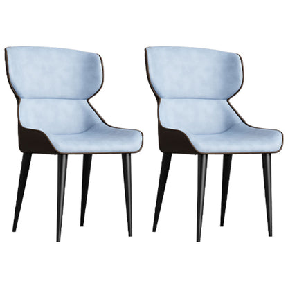 Modern Design Faux Leather Dining Chairs Wingback Parsons Chair Light Blue-White 2 Piece Set Clearhalo 'Dining Chairs' 'Dining Tables & Seating' 'dining_chair' 'furn' 'furn_dining_chair' 'Furniture' 'furniture_dining_chair' 'Kitchen & Dining Furniture' 4877506