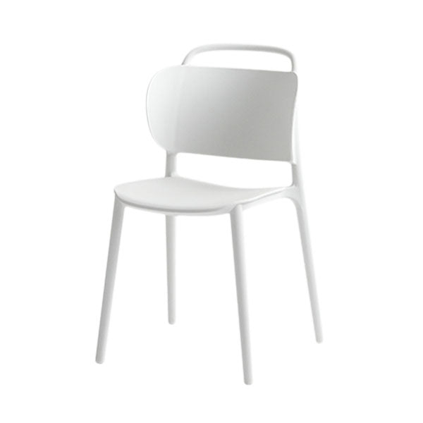 Contemporary Style Plastic Chair Dining Armless Open Back Chairs for Kitchen White 1 Piece Clearhalo 'Dining Chairs' 'Dining Tables & Seating' 'dining_chair' 'furn' 'furn_dining_chair' 'Furniture' 'furniture_dining_chair' 'Kitchen & Dining Furniture' 4877520