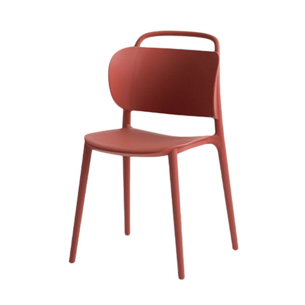 Contemporary Style Plastic Chair Dining Armless Open Back Chairs for Kitchen Red 1 Piece Clearhalo 'Dining Chairs' 'Dining Tables & Seating' 'dining_chair' 'furn' 'furn_dining_chair' 'Furniture' 'furniture_dining_chair' 'Kitchen & Dining Furniture' 4877521