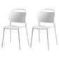 Contemporary Style Plastic Chair Dining Armless Open Back Chairs for Kitchen White 2 Piece Set Clearhalo 'Dining Chairs' 'Dining Tables & Seating' 'dining_chair' 'furn' 'furn_dining_chair' 'Furniture' 'furniture_dining_chair' 'Kitchen & Dining Furniture' 4877526