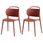 Contemporary Style Plastic Chair Dining Armless Open Back Chairs for Kitchen Red 2 Piece Set Clearhalo 'Dining Chairs' 'Dining Tables & Seating' 'dining_chair' 'furn' 'furn_dining_chair' 'Furniture' 'furniture_dining_chair' 'Kitchen & Dining Furniture' 4877530