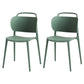 Contemporary Style Plastic Chair Dining Armless Open Back Chairs for Kitchen Green 2 Piece Set Clearhalo 'Dining Chairs' 'Dining Tables & Seating' 'dining_chair' 'furn' 'furn_dining_chair' 'Furniture' 'furniture_dining_chair' 'Kitchen & Dining Furniture' 4877533