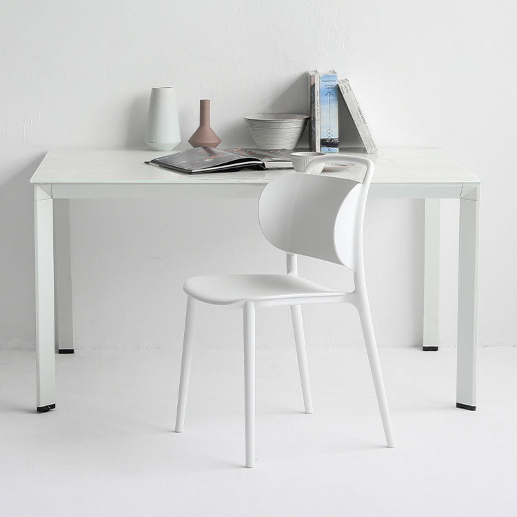 Contemporary Style Plastic Chair Dining Armless Open Back Chairs for Kitchen Clearhalo 'Dining Chairs' 'Dining Tables & Seating' 'dining_chair' 'furn' 'furn_dining_chair' 'Furniture' 'furniture_dining_chair' 'Kitchen & Dining Furniture' 4877539