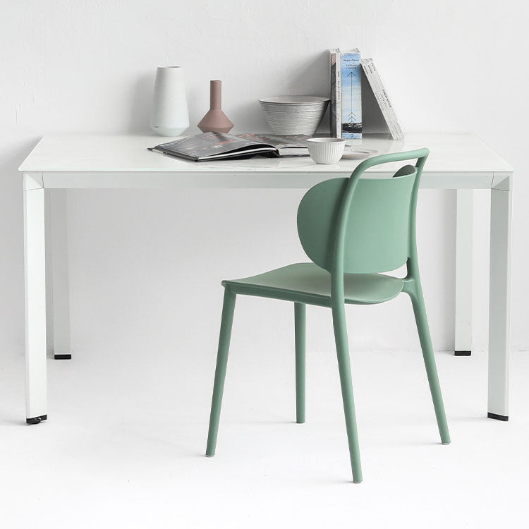 Contemporary Style Plastic Chair Dining Armless Open Back Chairs for Kitchen Clearhalo 'Dining Chairs' 'Dining Tables & Seating' 'dining_chair' 'furn' 'furn_dining_chair' 'Furniture' 'furniture_dining_chair' 'Kitchen & Dining Furniture' 4877541