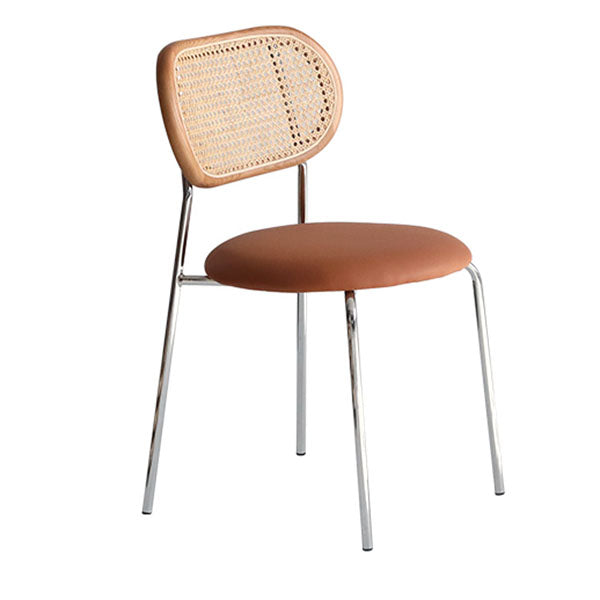 Modern Style Metal Chair Dining Armless Open Back Chairs for Kitchen Brown 1 Piece Clearhalo 'Dining Chairs' 'Dining Tables & Seating' 'dining_chair' 'furn' 'furn_dining_chair' 'Furniture' 'furniture_dining_chair' 'Kitchen & Dining Furniture' 4877567