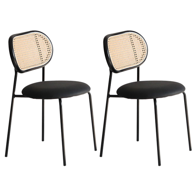 Modern Style Metal Chair Dining Armless Open Back Chairs for Kitchen Black 2 Piece Set Clearhalo 'Dining Chairs' 'Dining Tables & Seating' 'dining_chair' 'furn' 'furn_dining_chair' 'Furniture' 'furniture_dining_chair' 'Kitchen & Dining Furniture' 4877574