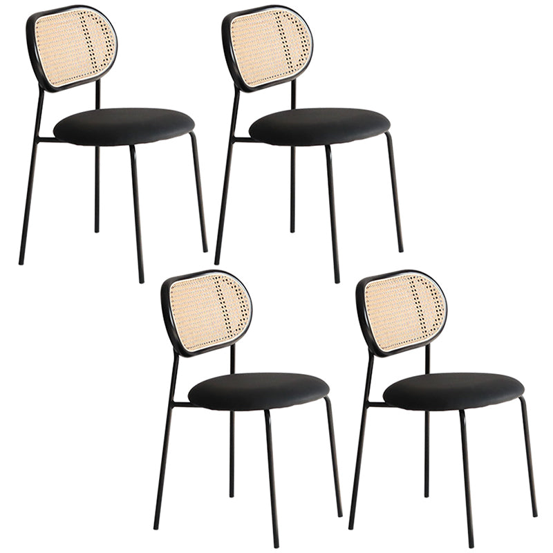 Modern Style Metal Chair Dining Armless Open Back Chairs for Kitchen Black 4 Piece Set Clearhalo 'Dining Chairs' 'Dining Tables & Seating' 'dining_chair' 'furn' 'furn_dining_chair' 'Furniture' 'furniture_dining_chair' 'Kitchen & Dining Furniture' 4877575