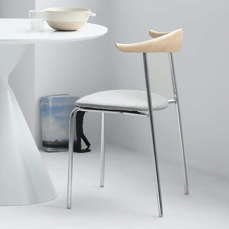 Industrial Style Metal Chairs Dining Armless Open Back Chairs for Kitchen Clearhalo 'Dining Chairs' 'Dining Tables & Seating' 'dining_chair' 'furn' 'furn_dining_chair' 'Furniture' 'furniture_dining_chair' 'Kitchen & Dining Furniture' 4877594