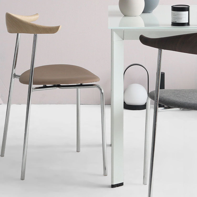 Industrial Style Metal Chairs Dining Armless Open Back Chairs for Kitchen Clearhalo 'Dining Chairs' 'Dining Tables & Seating' 'dining_chair' 'furn' 'furn_dining_chair' 'Furniture' 'furniture_dining_chair' 'Kitchen & Dining Furniture' 4877599