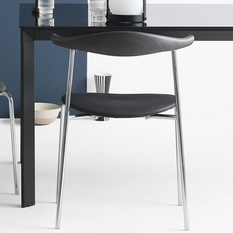 Industrial Style Metal Chairs Dining Armless Open Back Chairs for Kitchen Clearhalo 'Dining Chairs' 'Dining Tables & Seating' 'dining_chair' 'furn' 'furn_dining_chair' 'Furniture' 'furniture_dining_chair' 'Kitchen & Dining Furniture' 4877601