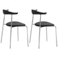 Industrial Style Metal Chairs Dining Armless Open Back Chairs for Kitchen Black 2 Piece Set Clearhalo 'Dining Chairs' 'Dining Tables & Seating' 'dining_chair' 'furn' 'furn_dining_chair' 'Furniture' 'furniture_dining_chair' 'Kitchen & Dining Furniture' 4877602