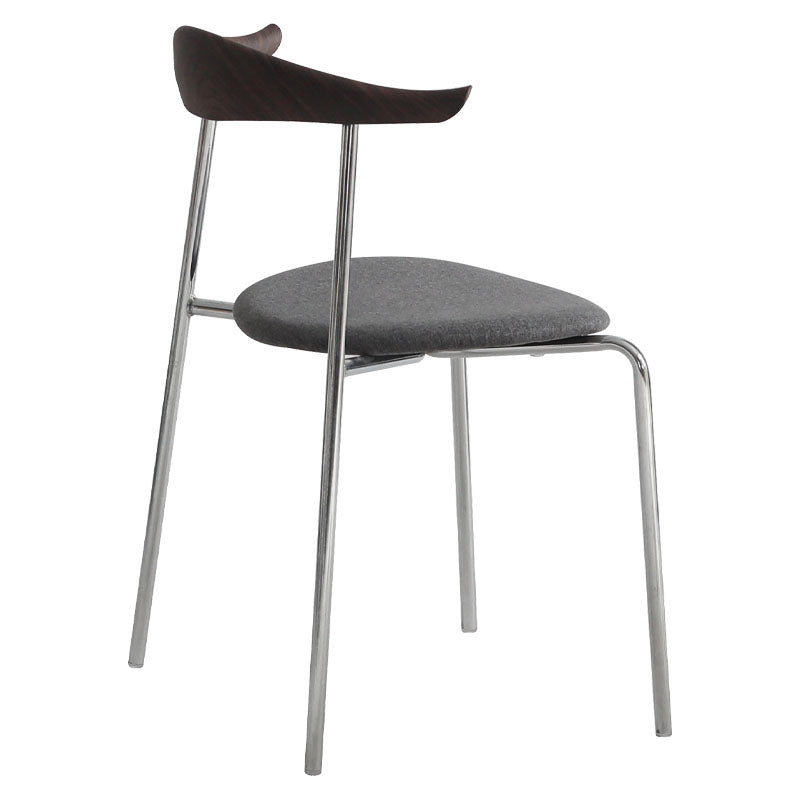 Industrial Style Metal Chairs Dining Armless Open Back Chairs for Kitchen Clearhalo 'Dining Chairs' 'Dining Tables & Seating' 'dining_chair' 'furn' 'furn_dining_chair' 'Furniture' 'furniture_dining_chair' 'Kitchen & Dining Furniture' 4877603