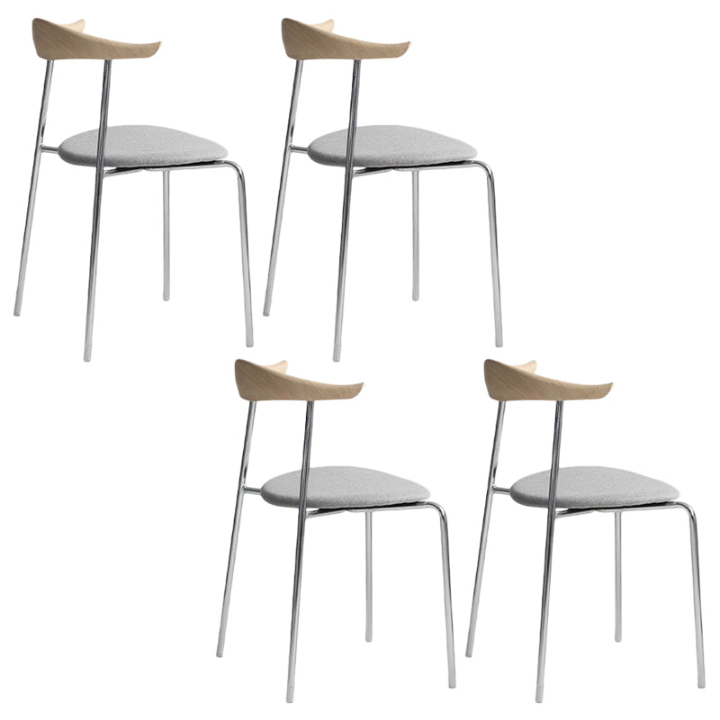 Industrial Style Metal Chairs Dining Armless Open Back Chairs for Kitchen Light Gray 4 Piece Set Clearhalo 'Dining Chairs' 'Dining Tables & Seating' 'dining_chair' 'furn' 'furn_dining_chair' 'Furniture' 'furniture_dining_chair' 'Kitchen & Dining Furniture' 4877612