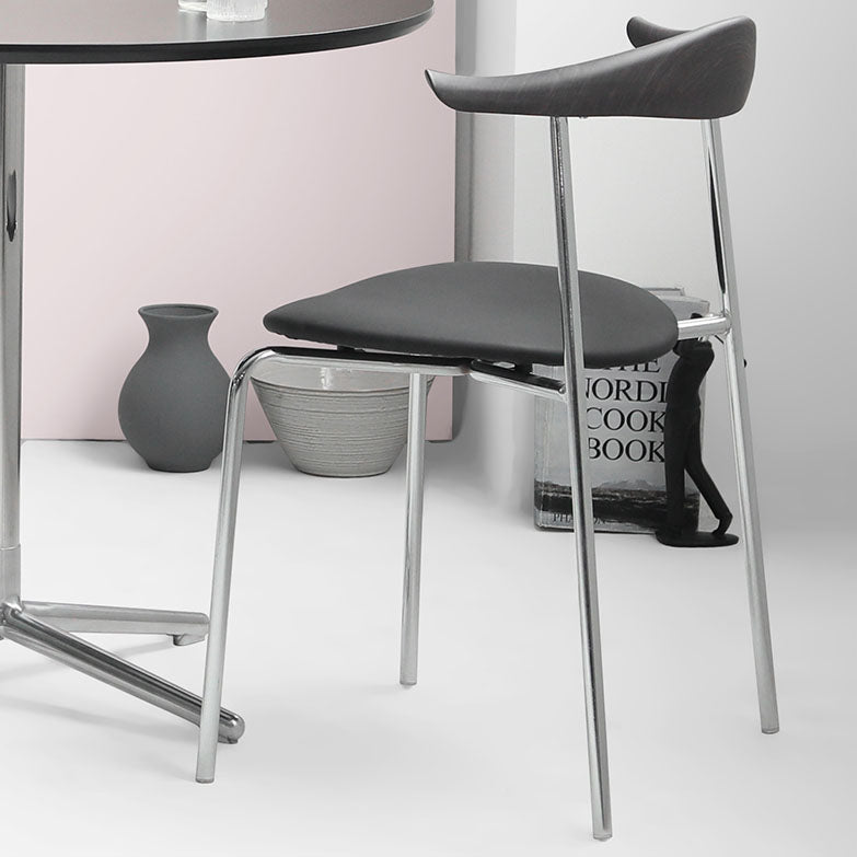 Industrial Style Metal Chairs Dining Armless Open Back Chairs for Kitchen Clearhalo 'Dining Chairs' 'Dining Tables & Seating' 'dining_chair' 'furn' 'furn_dining_chair' 'Furniture' 'furniture_dining_chair' 'Kitchen & Dining Furniture' 4877620