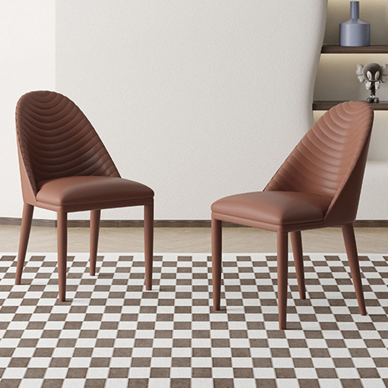 Contemporary Leather Dining Side Chair Armless Solid Back Chair Clearhalo 'Dining Chairs' 'Dining Tables & Seating' 'dining_chair' 'furn' 'furn_dining_chair' 'Furniture' 'furniture_dining_chair' 'Kitchen & Dining Furniture' 4877622