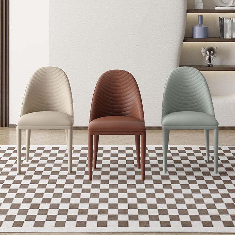 Contemporary Leather Dining Side Chair Armless Solid Back Chair Clearhalo 'Dining Chairs' 'Dining Tables & Seating' 'dining_chair' 'furn' 'furn_dining_chair' 'Furniture' 'furniture_dining_chair' 'Kitchen & Dining Furniture' 4877625