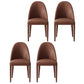 Contemporary Leather Dining Side Chair Armless Solid Back Chair Brown 4 Piece Set Clearhalo 'Dining Chairs' 'Dining Tables & Seating' 'dining_chair' 'furn' 'furn_dining_chair' 'Furniture' 'furniture_dining_chair' 'Kitchen & Dining Furniture' 4877632
