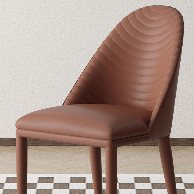 Contemporary Leather Dining Side Chair Armless Solid Back Chair Clearhalo 'Dining Chairs' 'Dining Tables & Seating' 'dining_chair' 'furn' 'furn_dining_chair' 'Furniture' 'furniture_dining_chair' 'Kitchen & Dining Furniture' 4877633