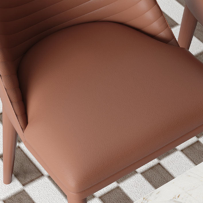 Contemporary Leather Dining Side Chair Armless Solid Back Chair Clearhalo 'Dining Chairs' 'Dining Tables & Seating' 'dining_chair' 'furn' 'furn_dining_chair' 'Furniture' 'furniture_dining_chair' 'Kitchen & Dining Furniture' 4877635