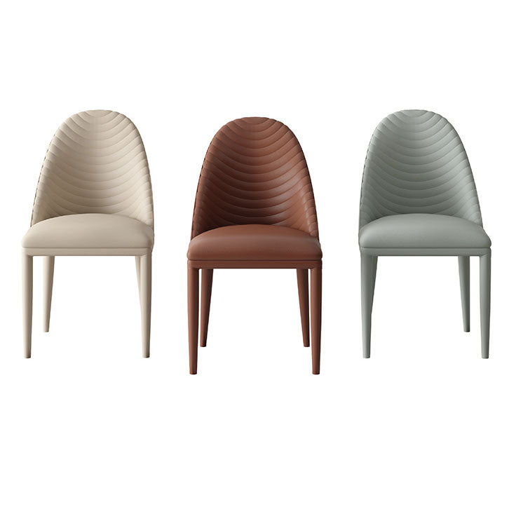 Contemporary Leather Dining Side Chair Armless Solid Back Chair Clearhalo 'Dining Chairs' 'Dining Tables & Seating' 'dining_chair' 'furn' 'furn_dining_chair' 'Furniture' 'furniture_dining_chair' 'Kitchen & Dining Furniture' 4877640