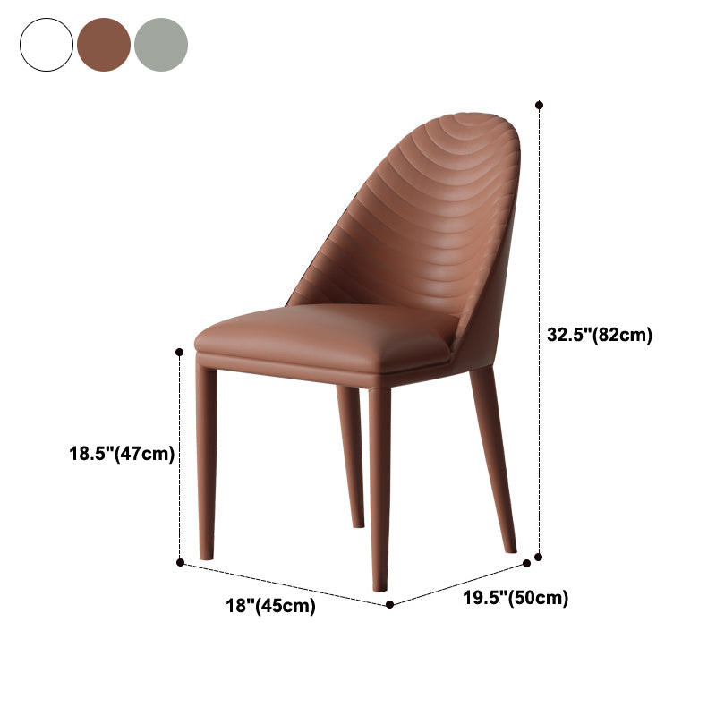 Contemporary Leather Dining Side Chair Armless Solid Back Chair Clearhalo 'Dining Chairs' 'Dining Tables & Seating' 'dining_chair' 'furn' 'furn_dining_chair' 'Furniture' 'furniture_dining_chair' 'Kitchen & Dining Furniture' 4877641